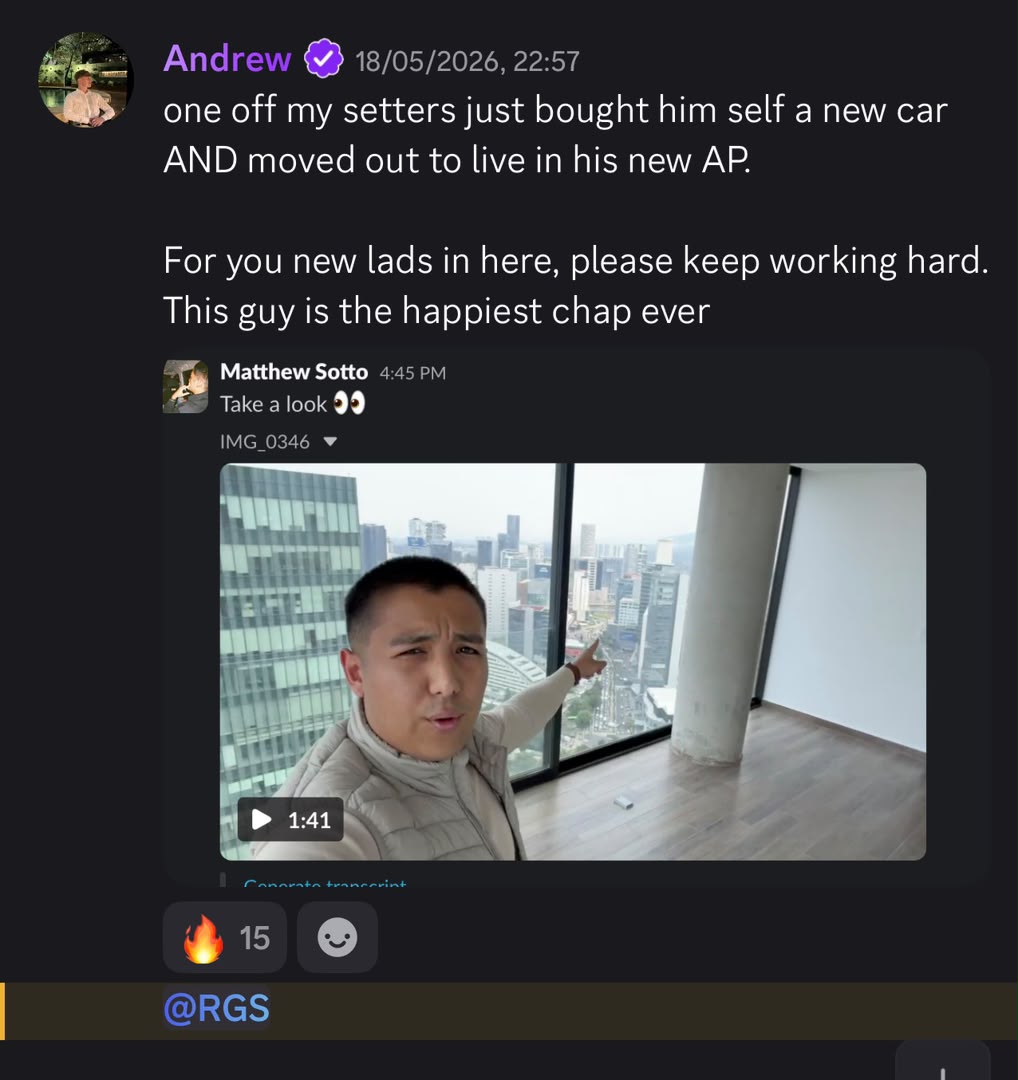 Student result shared in the community chat