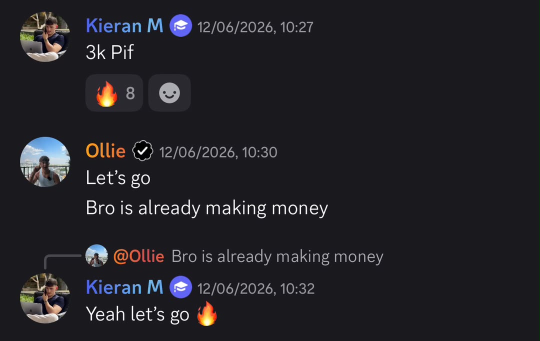 Student result shared in the community chat